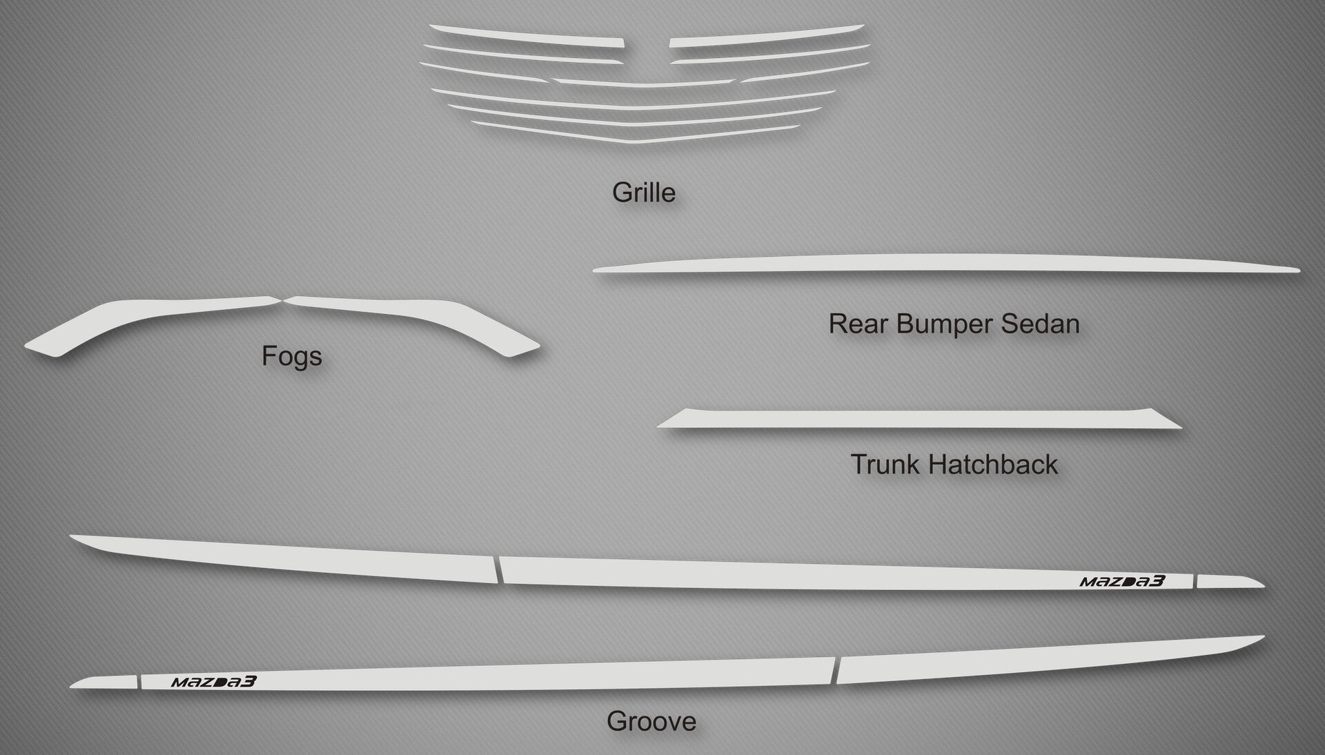 Groove Trim Kit for 2014-2018 Mazda 3 (Hatchback)