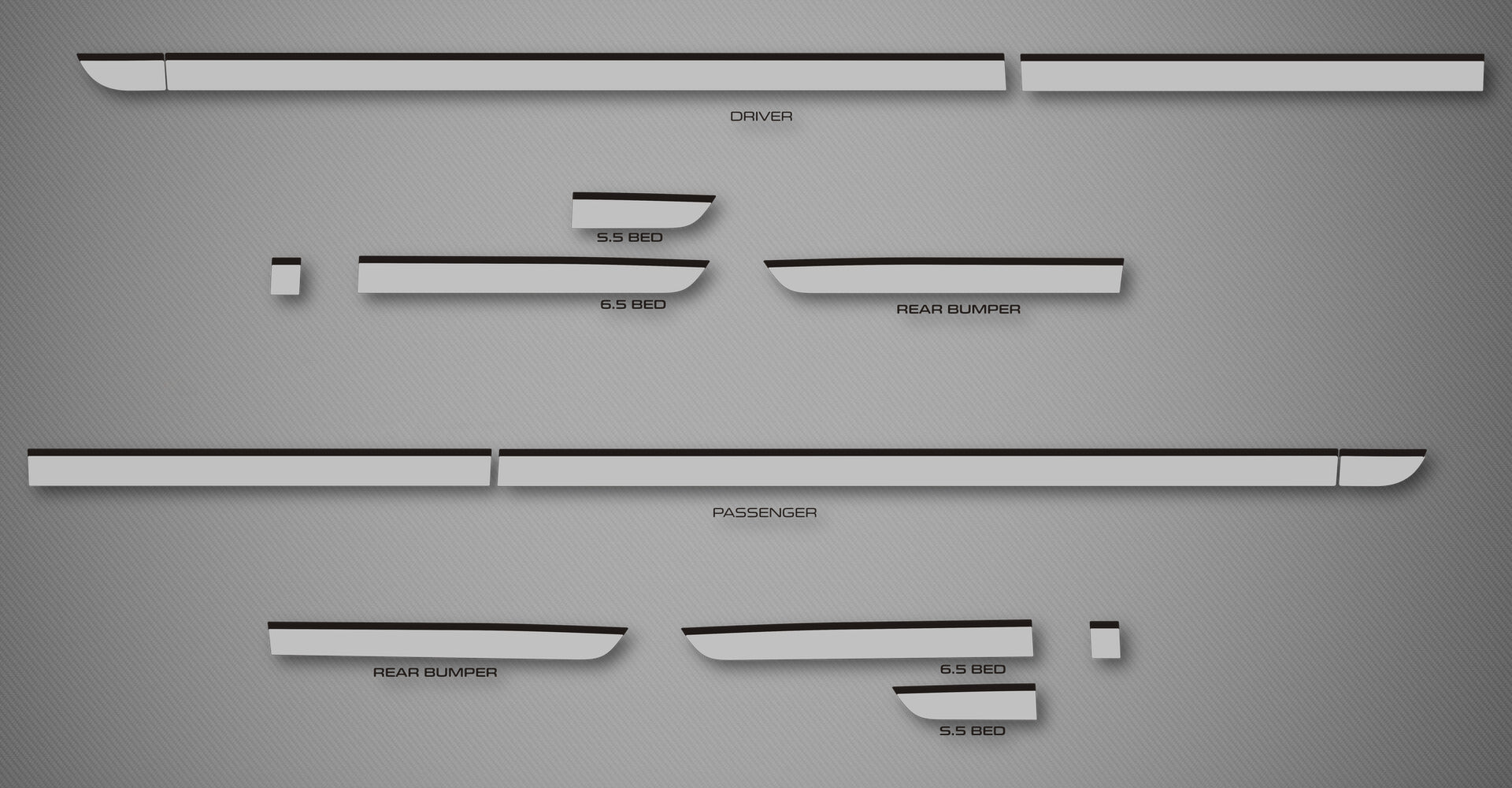 2-Tone Groove Trims for 2015-2020 Ford F-150 (SuperCab)