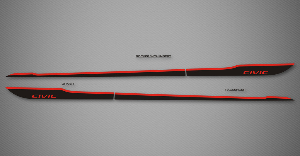 Rocker Trims (2Tone) for 2016-2021 Honda Civic