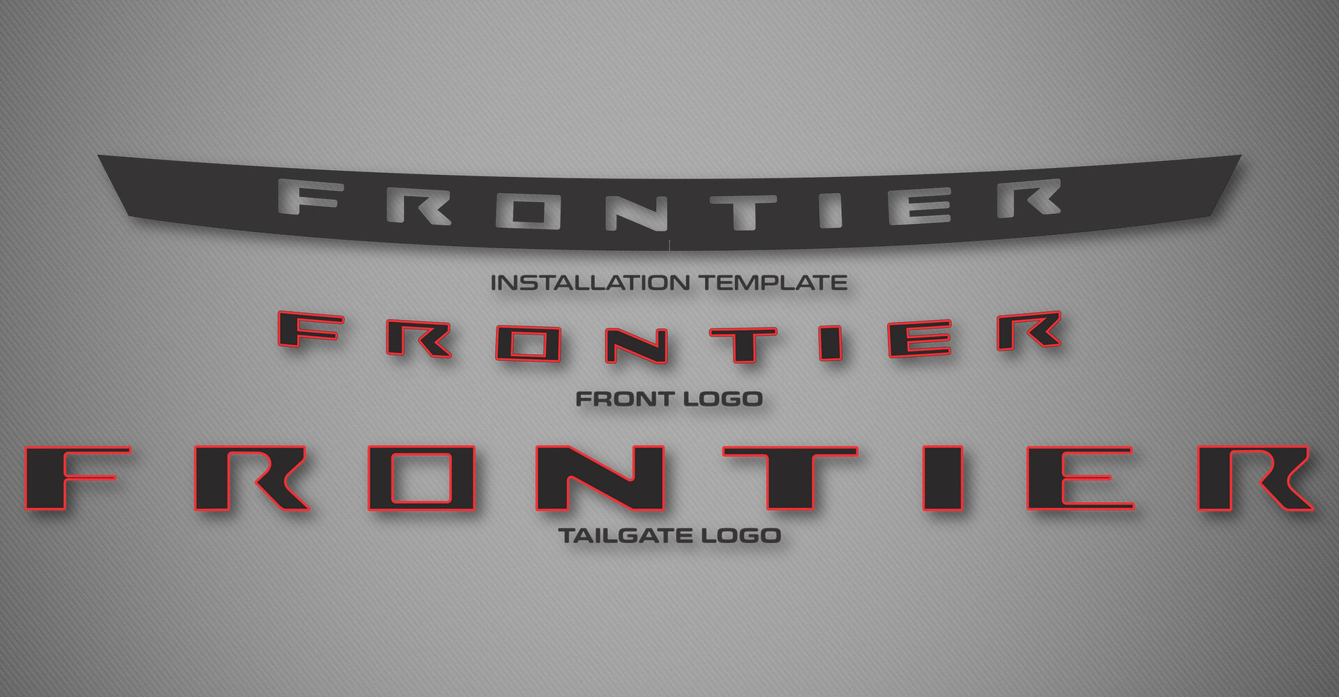 2-Tone Hood and Tailgate Logo Kit for 2025-2026 Nissan Frontier (Crew Cab)